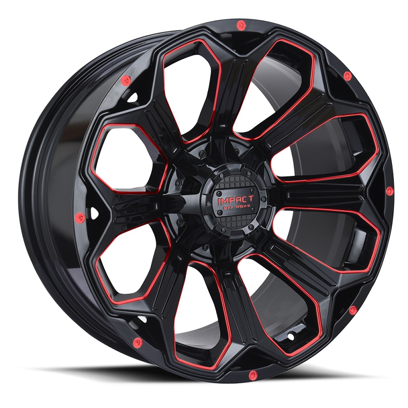 817 Black Red Milled